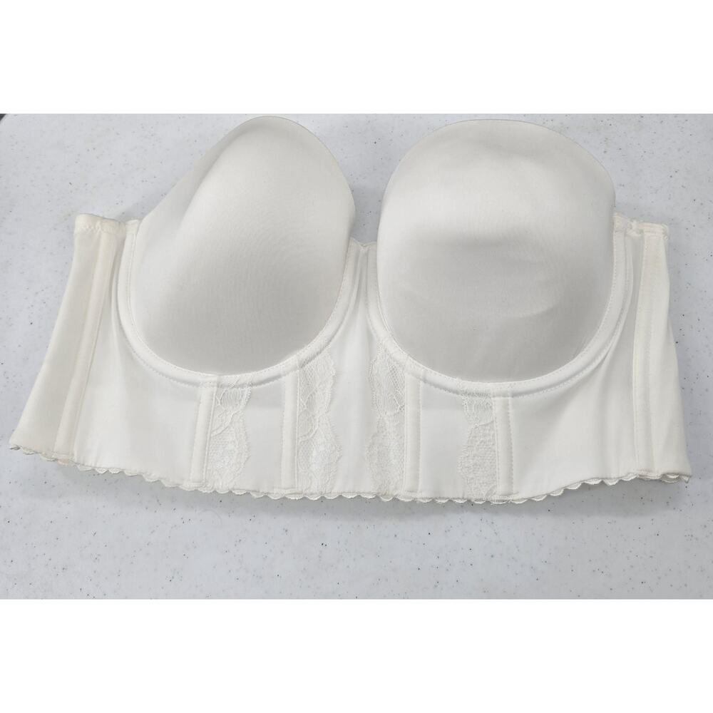Parfait Bra Womens 40DD White Strapless Longline Padded Underwire Bridal Wedding